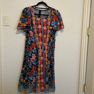 Anthropologie Embroidered Dress
